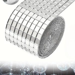 1 Metre Gümüş Renk Aynalı Mozaik Taşlı Dekor Süsleme Bandı 1 mt x 4 cm