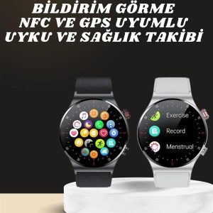 Akıllı Saat Amoled Ekran Bluetooth Bağlantılı Sesli Görüşme Nabız Ölçer