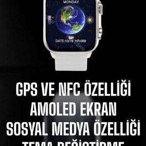Akıllı Saat Android ve İOS Uyumlu NFC Ve GPS Özelliği Arama Cevaplayan